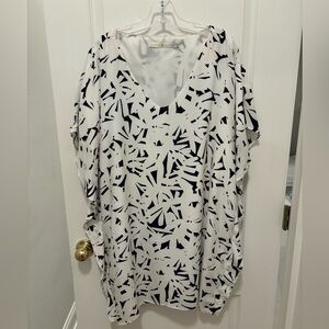 Marie Oliver white and navy (looks black) dress